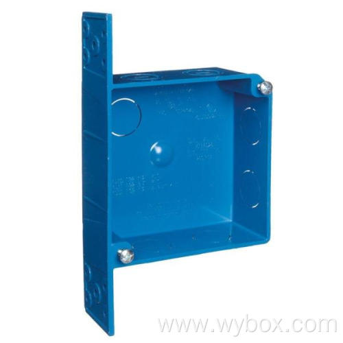 A521DE 4" Square Switch/Outlet Box with Bracket drywall electrical box plug socket box Non-Metallic PVC outdoor receptacle box